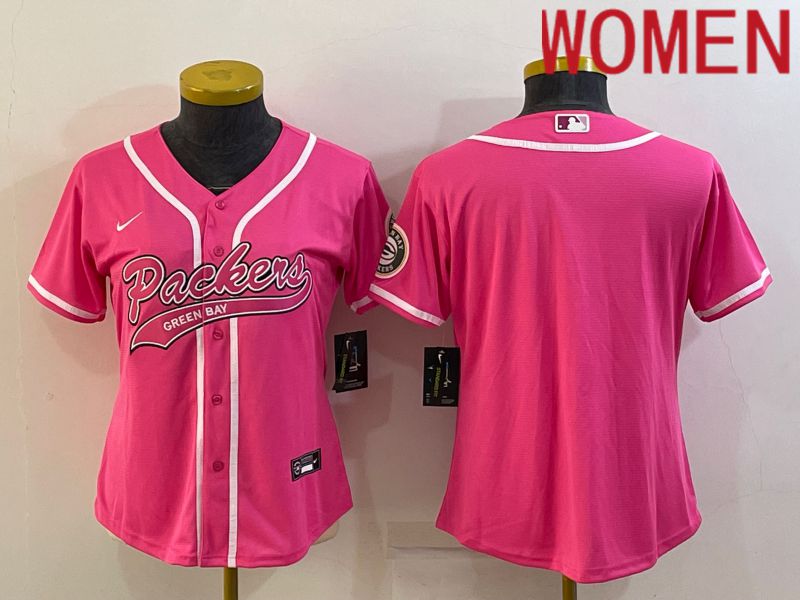 Women Green Bay Packers Blank Pink 2022 Nike Co branded NFL Jerseys